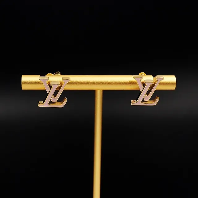 Louis Vuitton LV Iconic Enamel Gold-Tone Pink Stud Earrings 2
