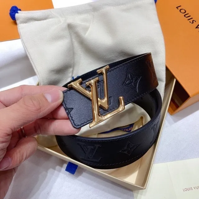 Louis Vuitton LV Initiales Black Leather Belt 8