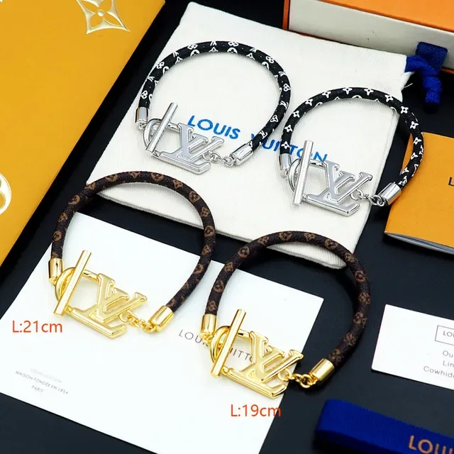 Louis Vuitton LV Initiales Black Silver Braided Monogrammed Cord Logo Clasp Bracelet 2