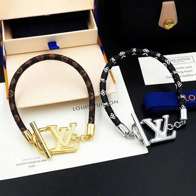Louis Vuitton LV Initiales Black Silver Braided Monogrammed Cord Logo Clasp Bracelet 6