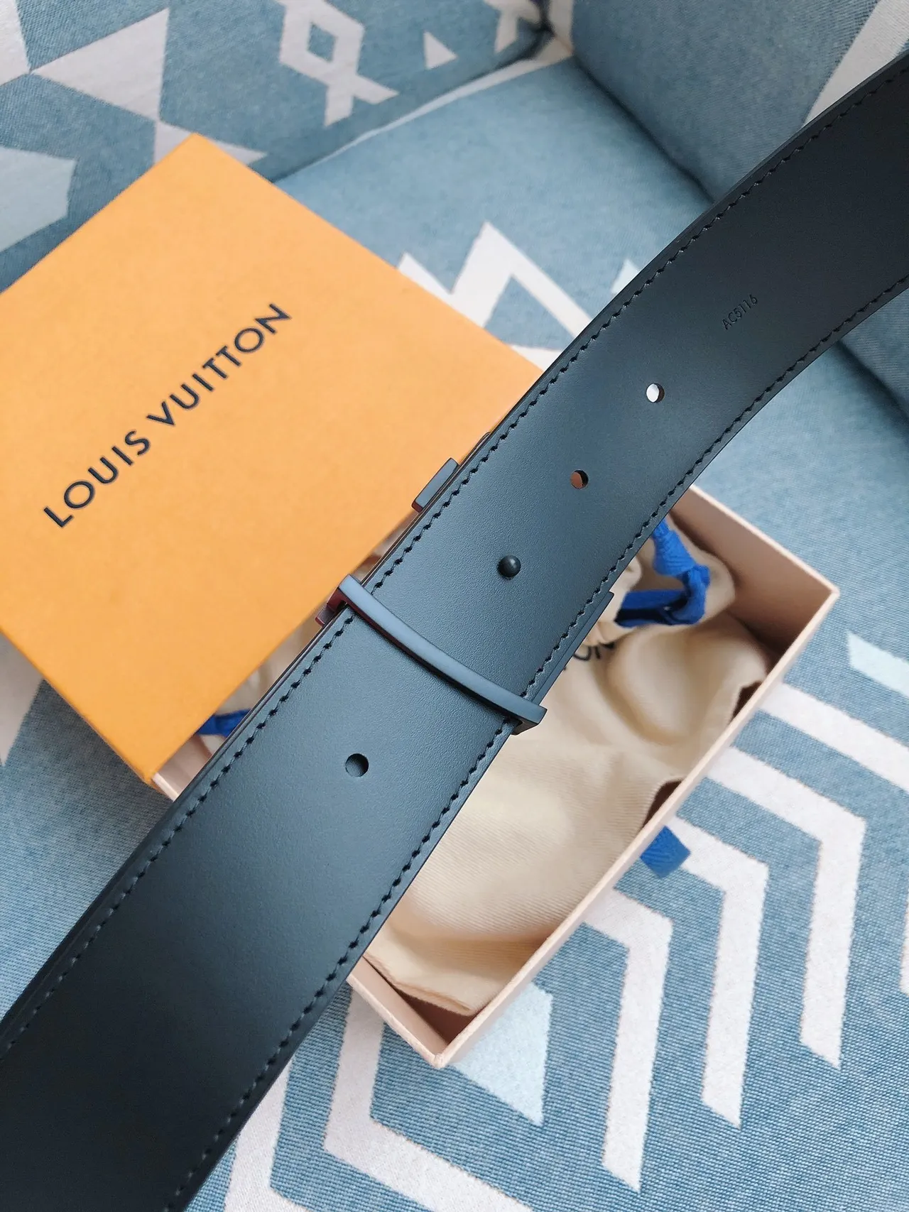Louis Vuitton LV Initiales Gradient Red Black Leather Belt 6