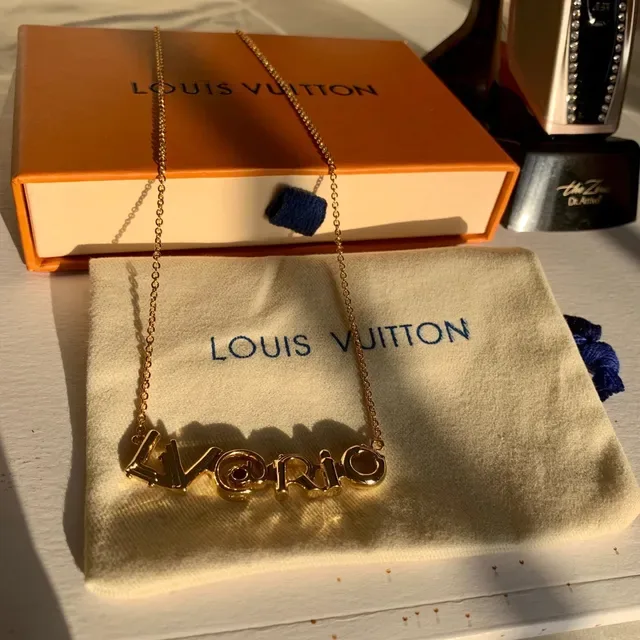 Louis Vuitton LV@Rio Gold-Tone Letter Pendant Necklace 3