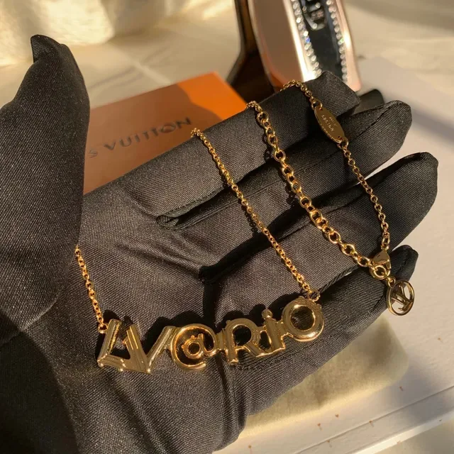 Louis Vuitton LV@Rio Gold-Tone Letter Pendant Necklace 4