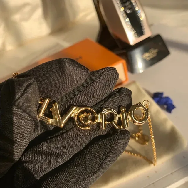 Louis Vuitton LV@Rio Gold-Tone Letter Pendant Necklace 6