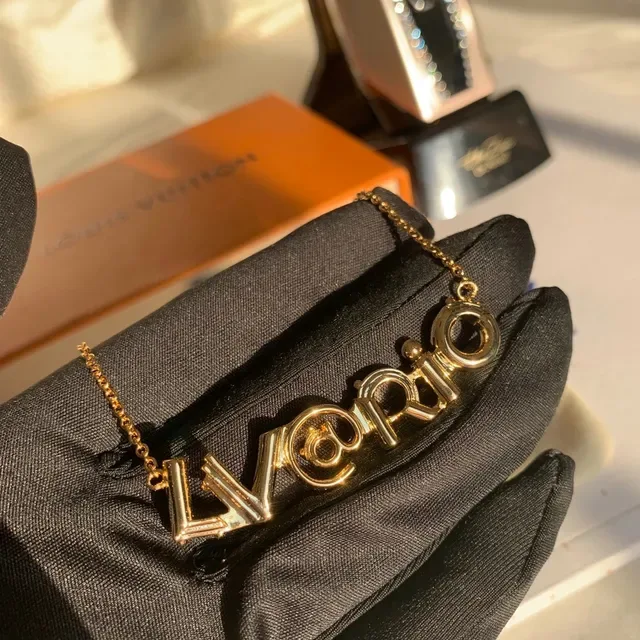 Louis Vuitton LV@Rio Gold-Tone Letter Pendant Necklace 7