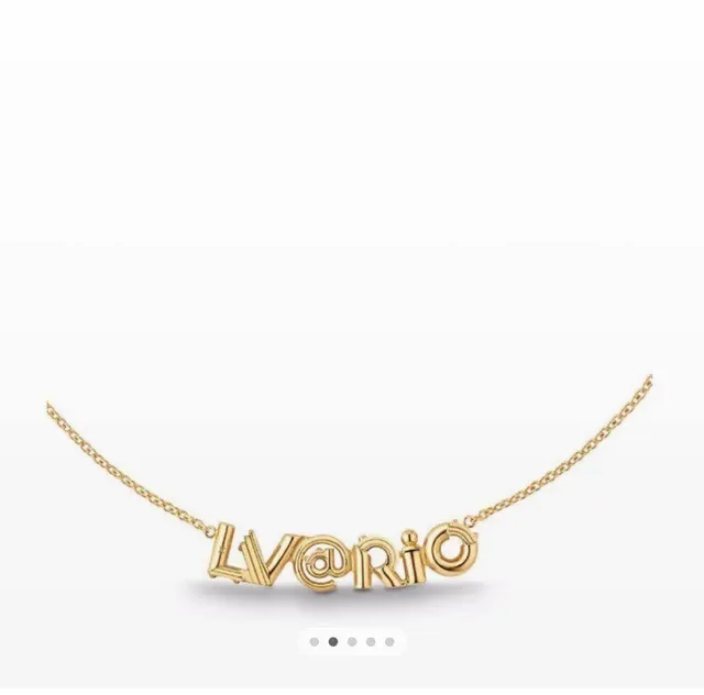 Louis Vuitton LV@Rio Gold-Tone Letter Pendant Necklace 8