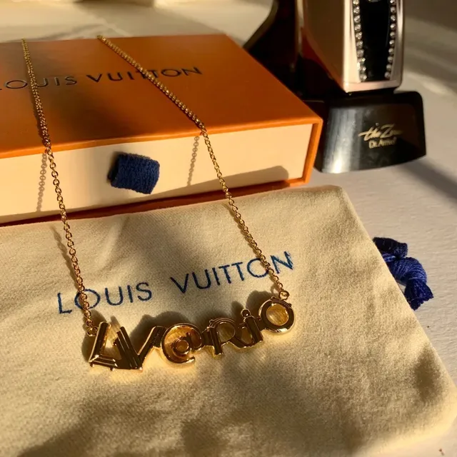 Louis Vuitton LV@Rio Gold-Tone Letter Pendant Necklace 9