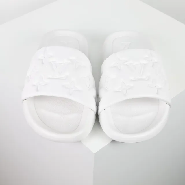 Louis Vuitton LV Slide White Molded Monogram Slippers 8