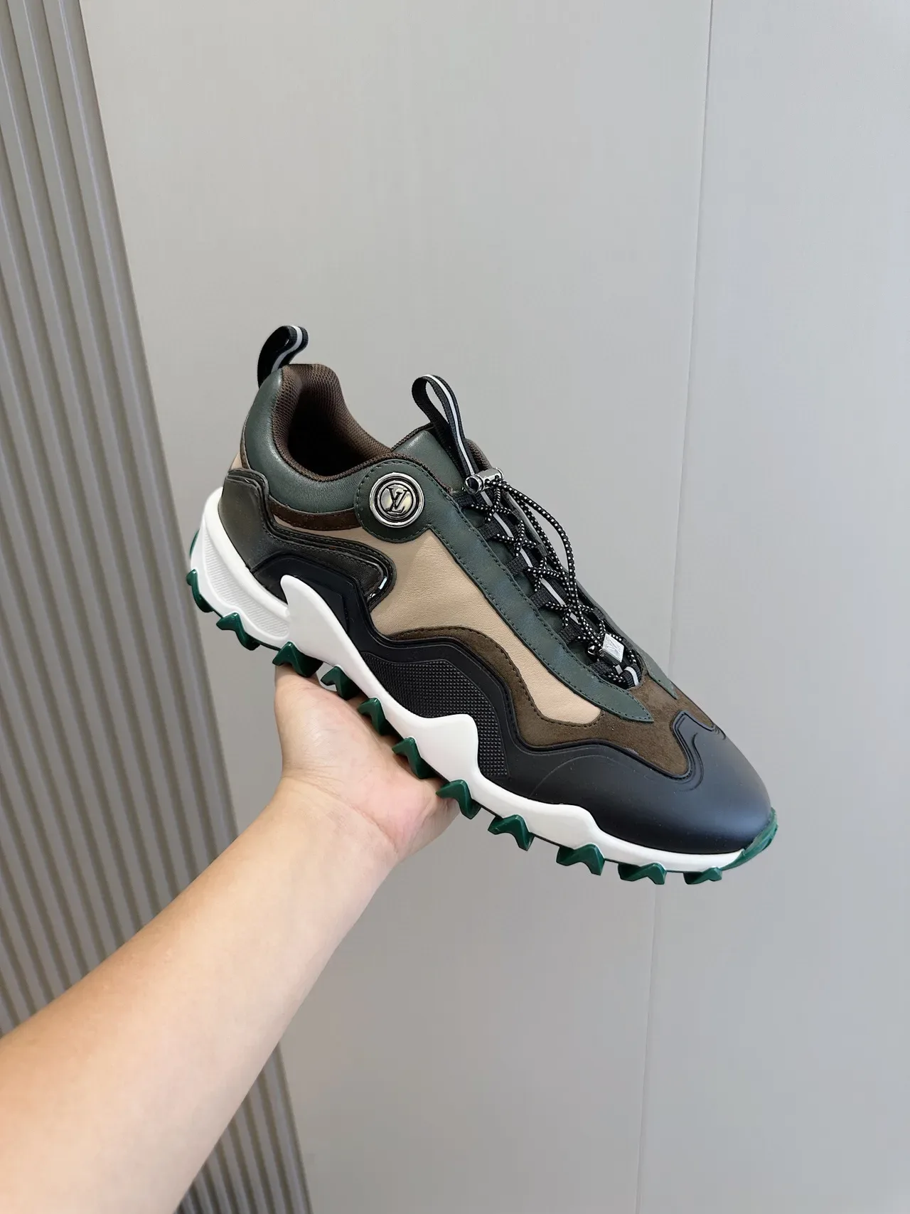 Louis Vuitton LV Trail Multi-Panel Black Beige Green Chunky Sneakers 5