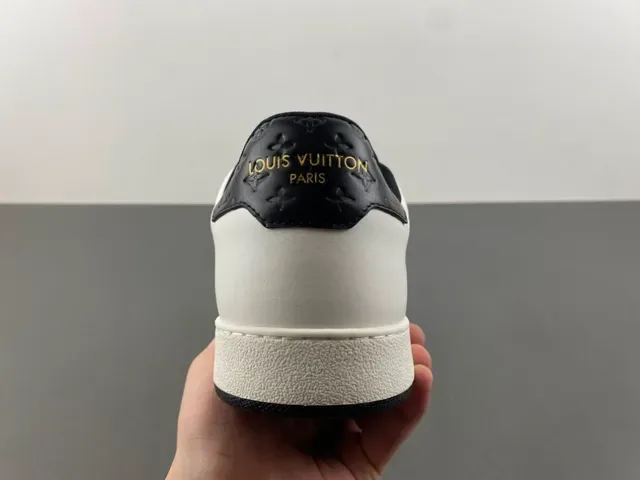 Louis Vuitton LV Trainer Beige Black Embossed Monogram Leather Low-Top Lace-Up Lifestyle Sneakers 4