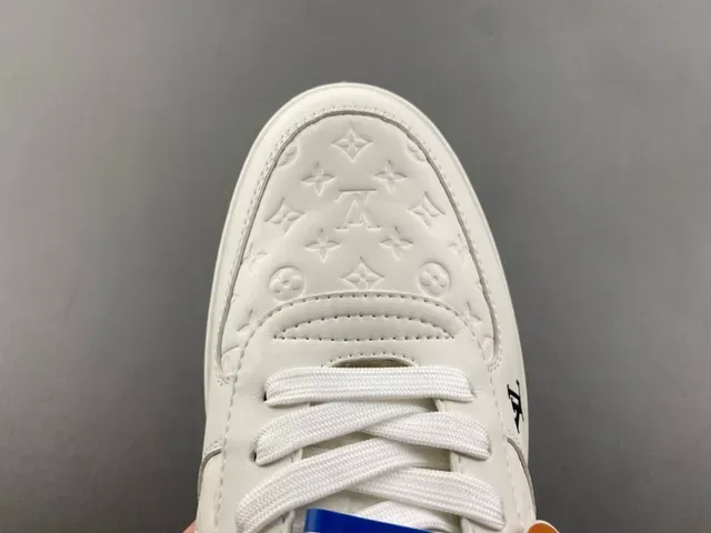 Louis Vuitton LV Trainer Beige Black Embossed Monogram Leather Low-Top Lace-Up Lifestyle Sneakers 5