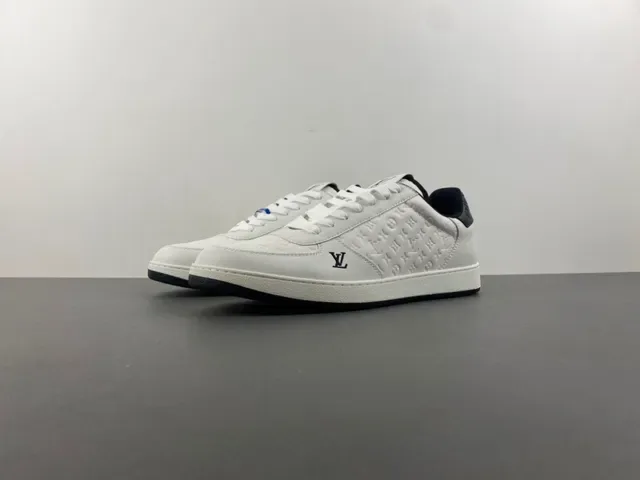 Louis Vuitton LV Trainer Beige Black Embossed Monogram Leather Low-Top Lace-Up Lifestyle Sneakers 10