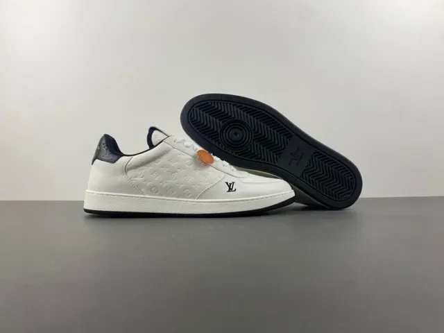 Louis Vuitton LV Trainer Beige Black Embossed Monogram Leather Low-Top Lace-Up Lifestyle Sneakers 12