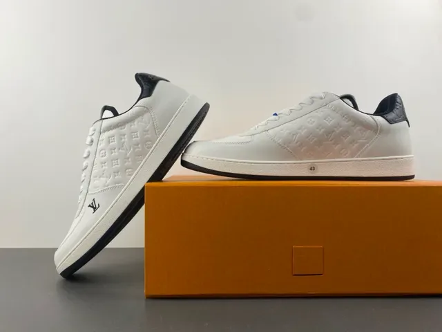 Louis Vuitton LV Trainer Beige Black Embossed Monogram Leather Low-Top Lace-Up Lifestyle Sneakers 14