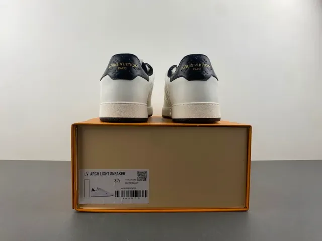 Louis Vuitton LV Trainer Beige Black Embossed Monogram Leather Low-Top Lace-Up Lifestyle Sneakers 17