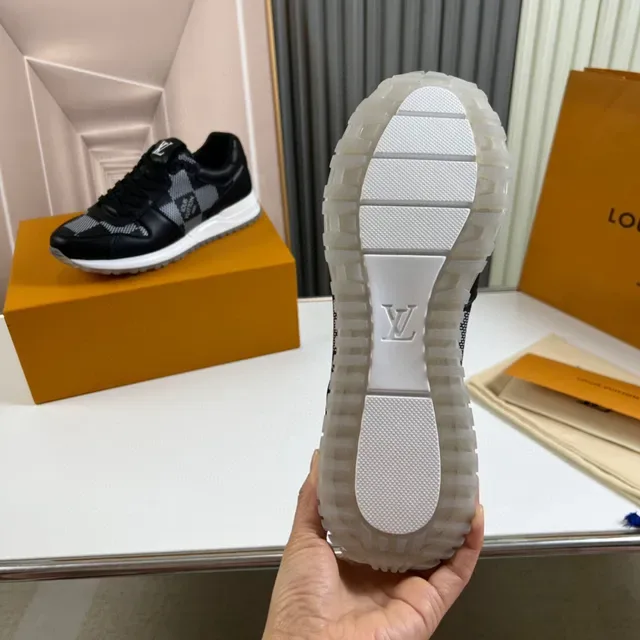 Louis Vuitton LV Trainer Black White Leather And Technical Weave Upper Chunky Midsole Lifestyle Sneakers 3