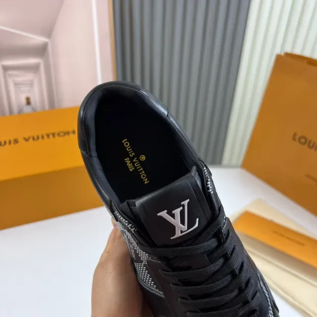 Louis Vuitton LV Trainer Black White Leather And Technical Weave Upper Chunky Midsole Lifestyle Sneakers 4