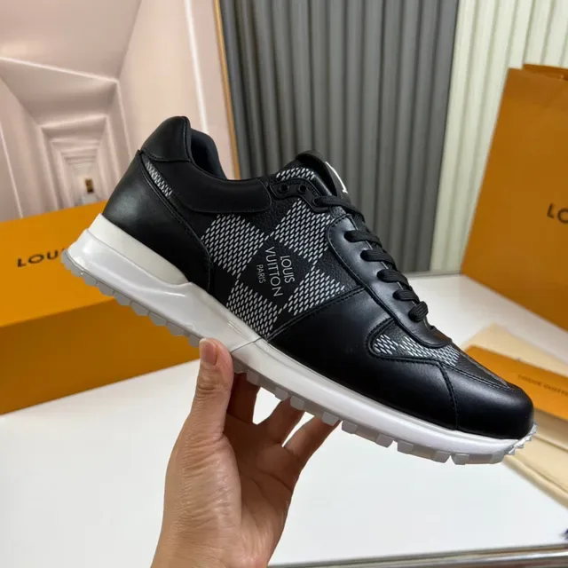 Louis Vuitton LV Trainer Black White Leather And Technical Weave Upper Chunky Midsole Lifestyle Sneakers 5
