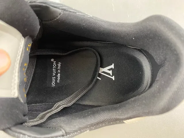 Louis Vuitton LV Trainer Black White Monogram-Print Denim Upper Sculpted Midsole Lifestyle Sneakers 7