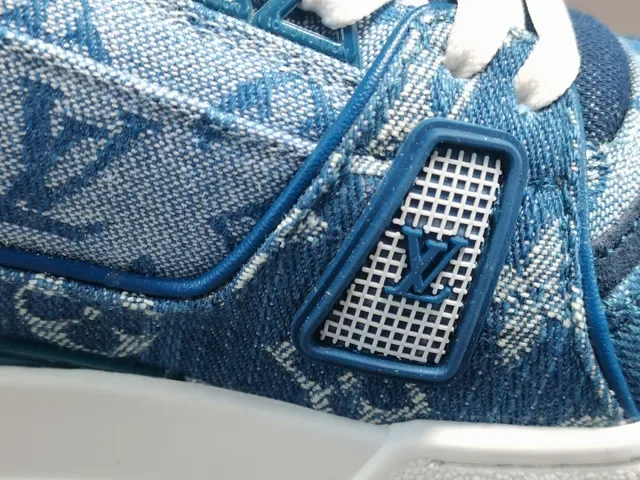 Louis Vuitton LV Trainer Chaussures Lifestyle Bleu Denim Monogram Tige Double bretelle Jaula 4