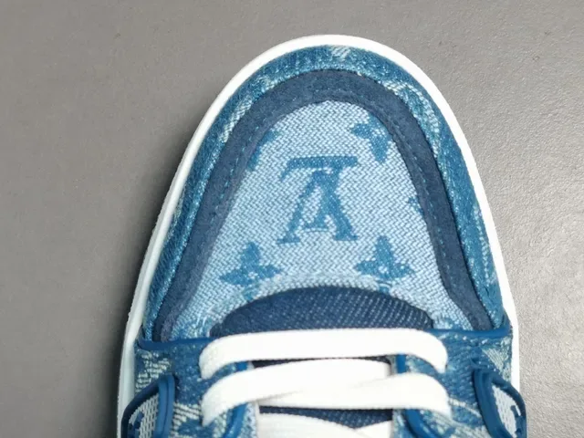 Louis Vuitton LV Trainer Chaussures Lifestyle Bleu Denim Monogram Tige Double bretelle Jaula 5