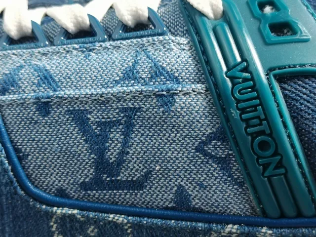 Louis Vuitton LV Trainer Chaussures Lifestyle Bleu Denim Monogram Tige Double bretelle Jaula 6