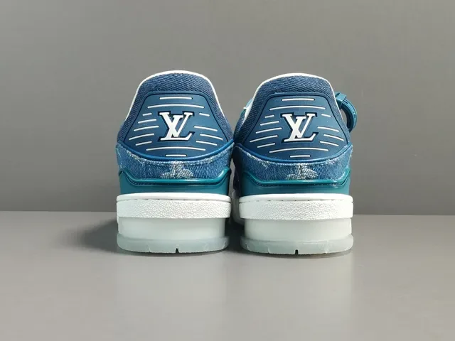 Louis Vuitton LV Trainer Chaussures Lifestyle Bleu Denim Monogram Tige Double bretelle Jaula 15