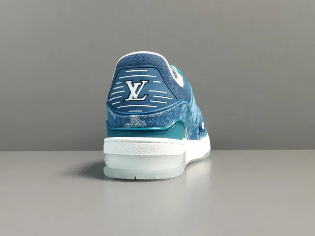 Louis Vuitton LV Trainer Chaussures Lifestyle Bleu Denim Monogram Tige Double bretelle Jaula 18