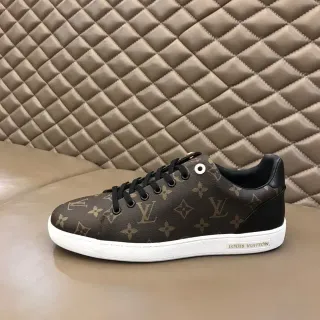 Louis Vuitton LV Trainer Brown Black Monogram Canvas Leather Heel Counter Lifestyle Sneakers