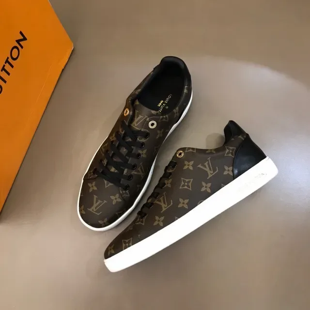 Louis Vuitton LV Trainer Marron Noir Monogram Canvas Cuir Contrefort Talon Sneakers Lifestyle 8