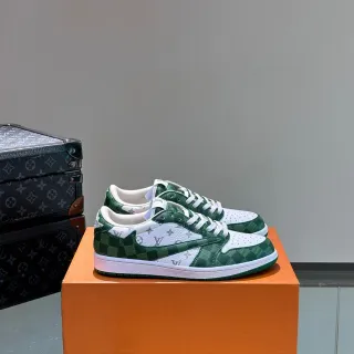 Louis Vuitton LV Trainer Zapatillas Lifestyle Verde Blanco Low-Top Monograma-Print