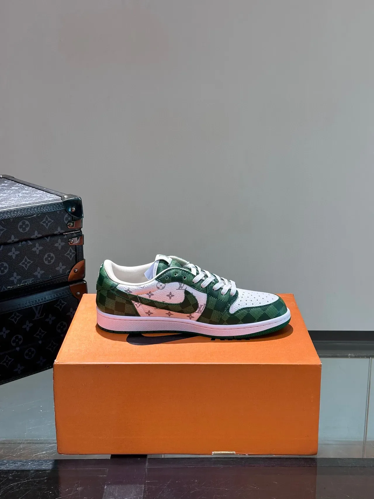 Louis Vuitton LV Trainer Green White Low-Top Monogram-Print Lifestyle Sneakers 5