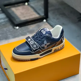 Louis Vuitton LV Trainer Navy White Low-Top Monogram Strap Lifestyle Sneakers