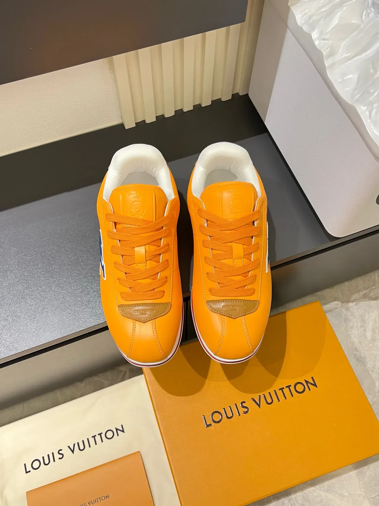 Louis Vuitton LV Trainer Orange Leather Lifestyle Sneakers 2