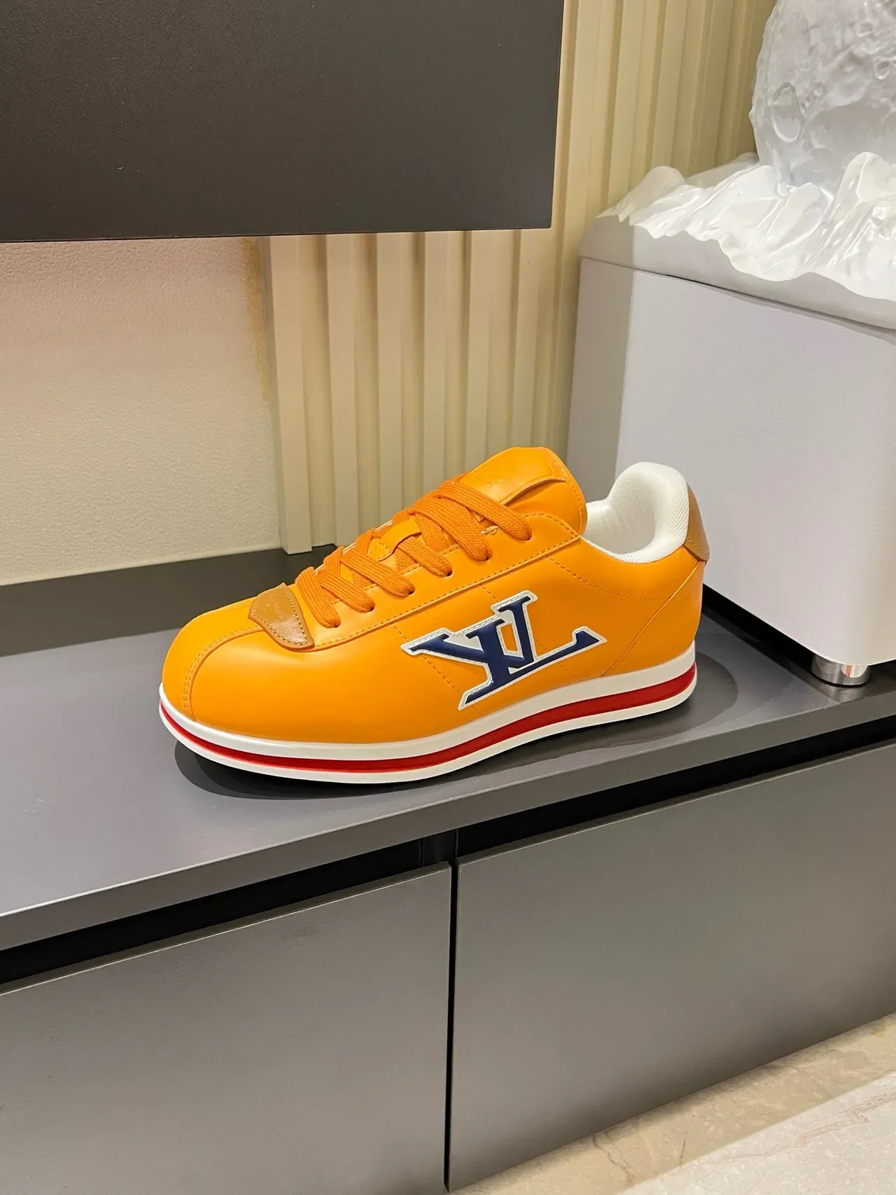 Louis Vuitton LV Trainer Orange Leather Lifestyle Sneakers 5