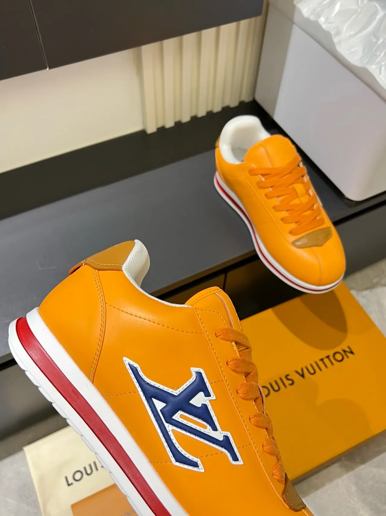 Louis Vuitton LV Trainer Orange Leather Lifestyle Sneakers 8