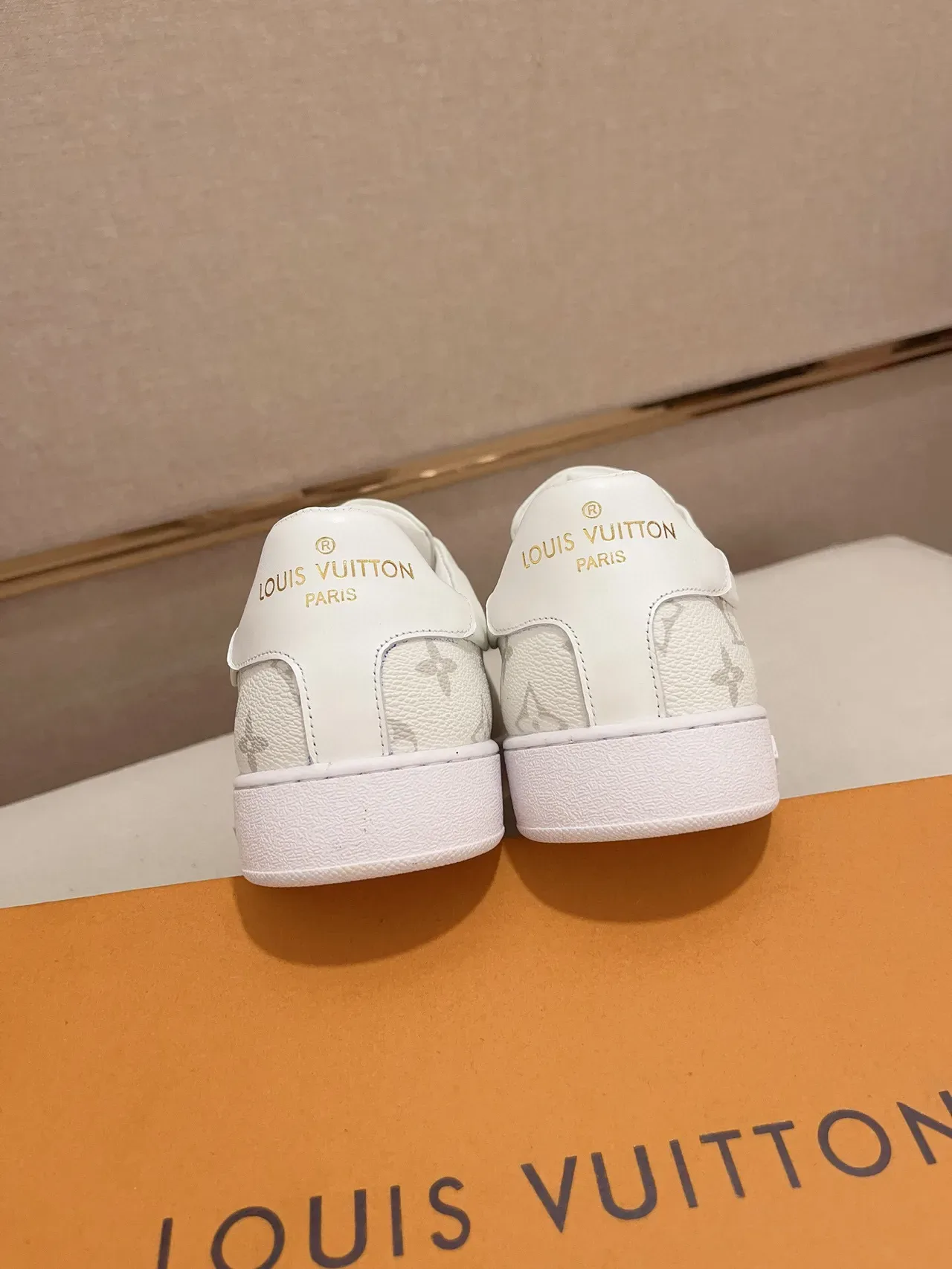 Louis Vuitton LV Trainer White Beige Monogram Leather Low-Top Lifestyle Sneakers 8