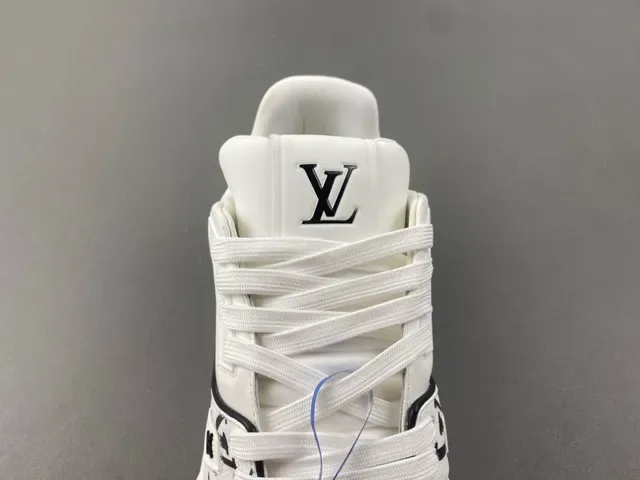 Louis Vuitton LV Trainer White Black Monogram-Print Leather Sculpted Chunky Sole Lifestyle Sneakers 6