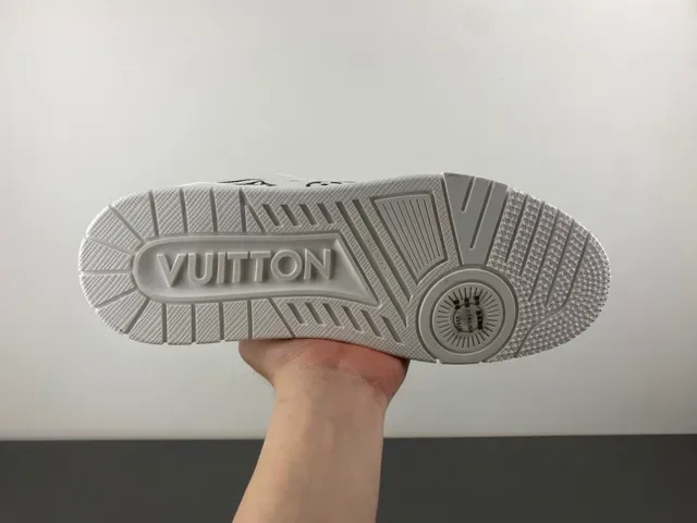 Louis Vuitton LV Trainer White Black Monogram-Print Leather Sculpted Chunky Sole Lifestyle Sneakers 9