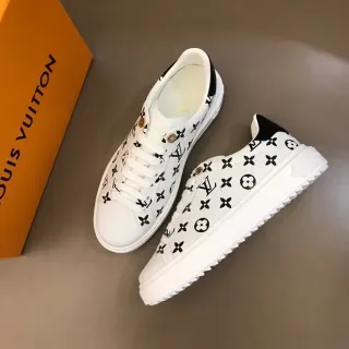 Louis Vuitton LV Trainer zapatillas lifestyle blancas y negras con estampado de monograma low-top