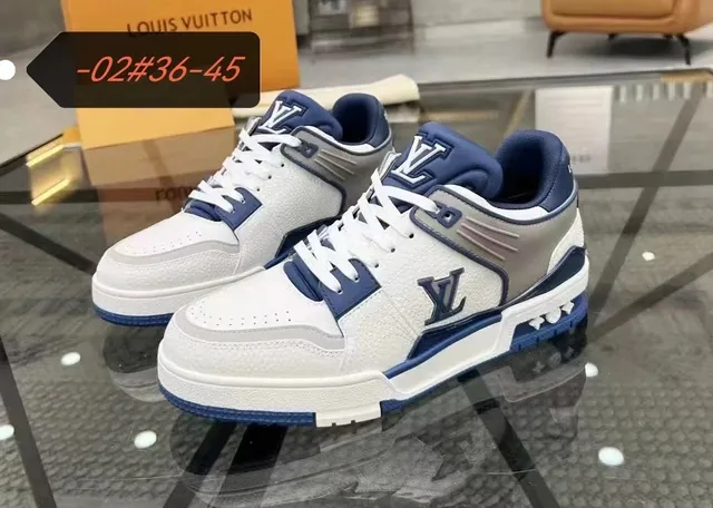 Louis Vuitton LV Trainer White Black Textured Leather Upper Monogrammed Side Panels Lifestyle Sneakers 5