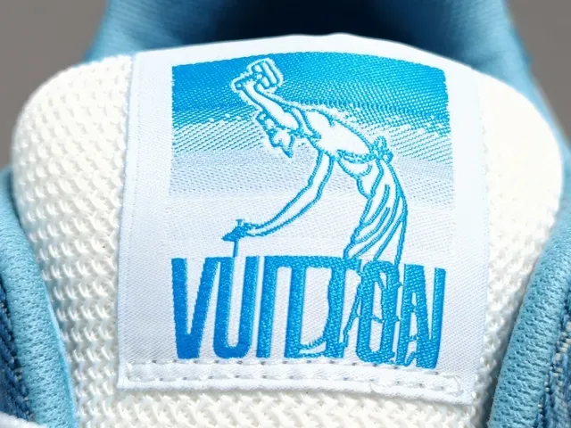 Louis Vuitton LV Trainer White Blue Monogram Denim Mesh Lifestyle Sneakers 6