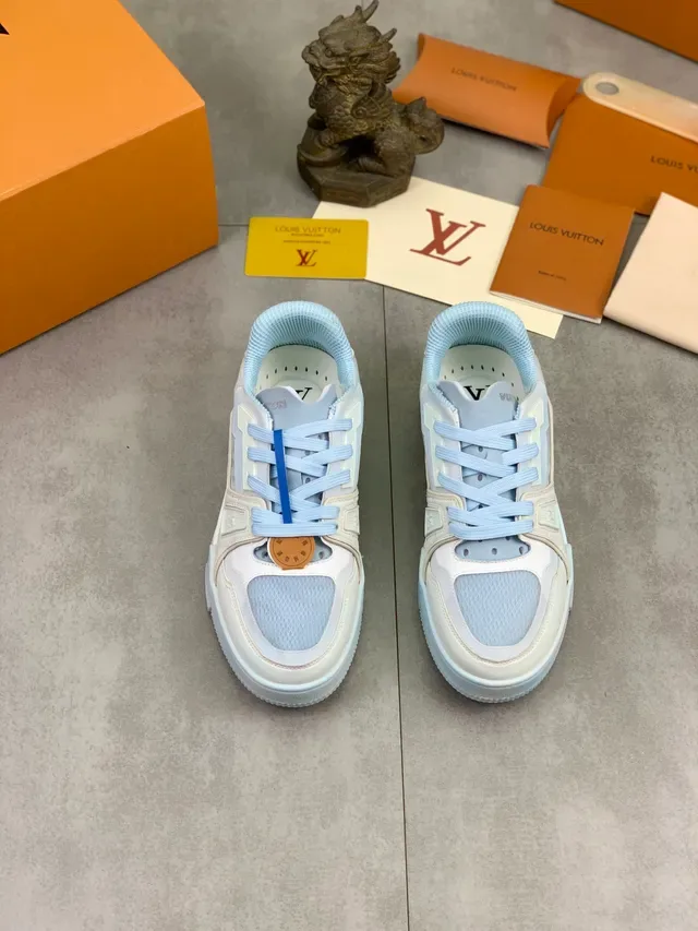 Louis Vuitton LV Trainer White Blue Multi-Layered Cage Translucent Panels Lifestyle Sneakers 2