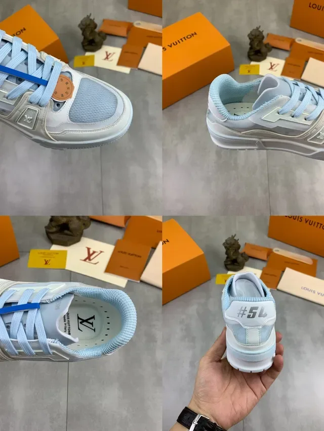 Louis Vuitton LV Trainer White Blue Multi-Layered Cage Translucent Panels Lifestyle Sneakers 4