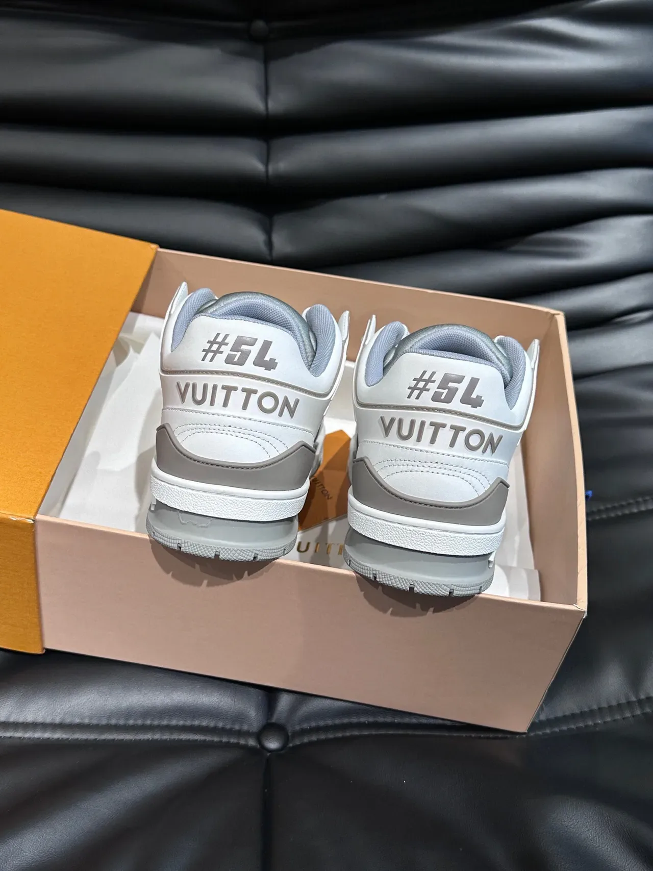 Louis Vuitton LV Trainer White Gray Leather Upper Monogrammed Side Panel Lifestyle Sneakers 7