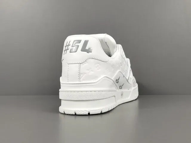 Louis Vuitton LV Trainer White Gray Monogram-Print Sculpted Midsole Lifestyle Sneakers 14