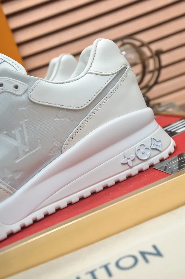 Louis Vuitton LV Trainer White Monogram Leather Sculpted Ridged Sole Lifestyle Sneakers 2
