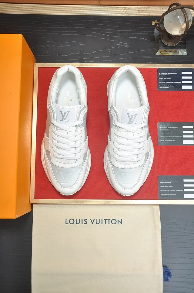 Louis Vuitton LV Trainer White Monogram Leather Sculpted Ridged Sole Lifestyle Sneakers 5