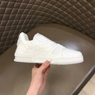 Louis Vuitton LV Trainer White Monogrammed Leather Layered Chunky Sole Lifestyle Sneakers