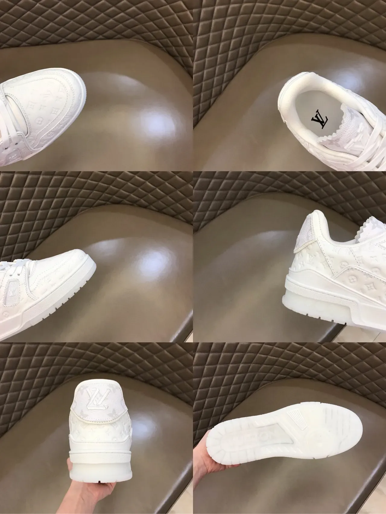 Louis Vuitton LV Trainer Sneakers Blancas de Cuero Monogramme Semelle Épaisse Multicouche Style de Vie 2